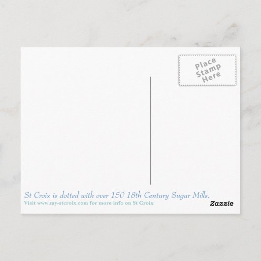 St. Croix Sugar Mill Briefkaart (Achterkant)