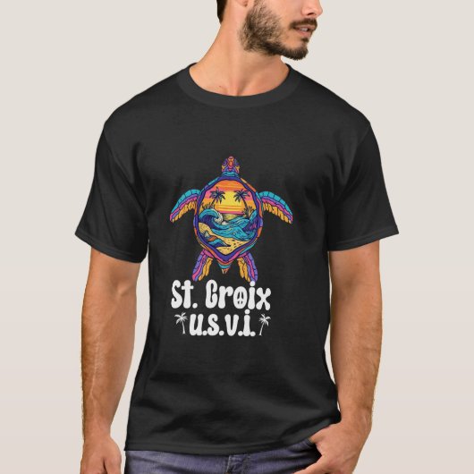 St. Croix U.S.V.I. US Maagdeneiland Souvenir Vacat T-shirt (Voorkant)