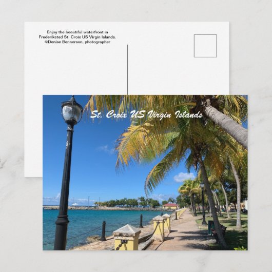 St. Croix US Maagdeneilanden Frederiksted Tropical Briefkaart (Voorkant / Achterkant)