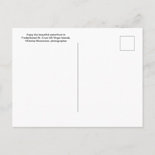 St. Croix US Maagdeneilanden Frederiksted Tropical Briefkaart (Achterkant)