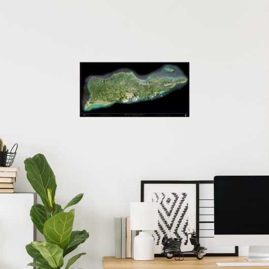 St. Croix US Maagdeneilanden satelliet-poster Poster (Thuiskantoor)