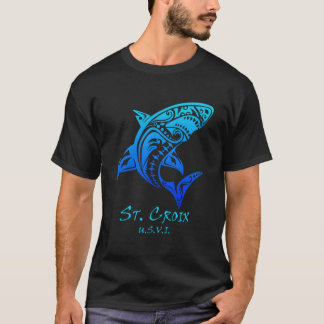 St Croix Usvi Tribal Shark Vacation T-shirt