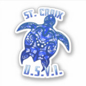 St Croix USVI Vacation Tribal Turtle Sticker (Voorkant)