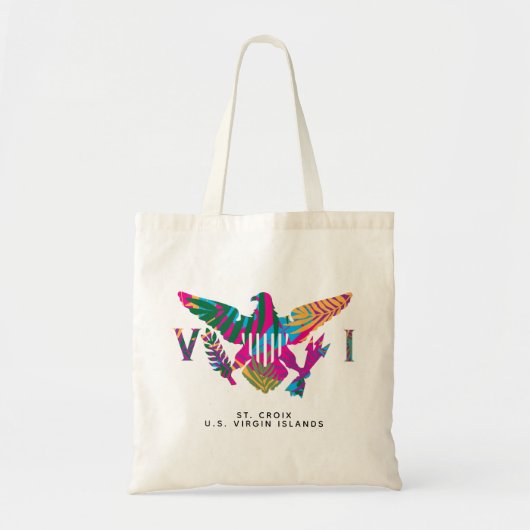 St. Croix, Vlag Amerikaanse Maagdeneilanden, kleur Tote Bag (Voorkant)