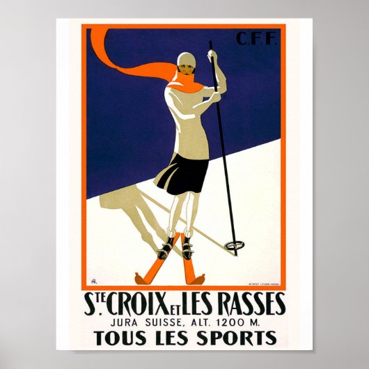 St. Croix Zwitserland Skiing  Poster (Voorkant)