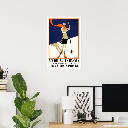 St. Croix Zwitserland Skiing Poster (Thuiskantoor)