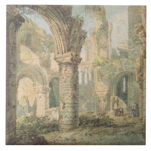 St. Cuthbert's Heilige Island, 1797 (m/c boven pot Tegeltje (Voorkant)