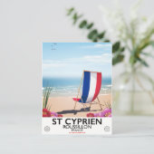 St Cyprien, Roussillon Frankrijk reisposter Briefkaart (Staand voorkant)