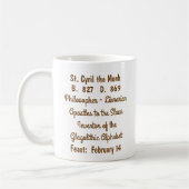 St. Cyril de Monnik (M 002) Koffie Mok #1c (Links)