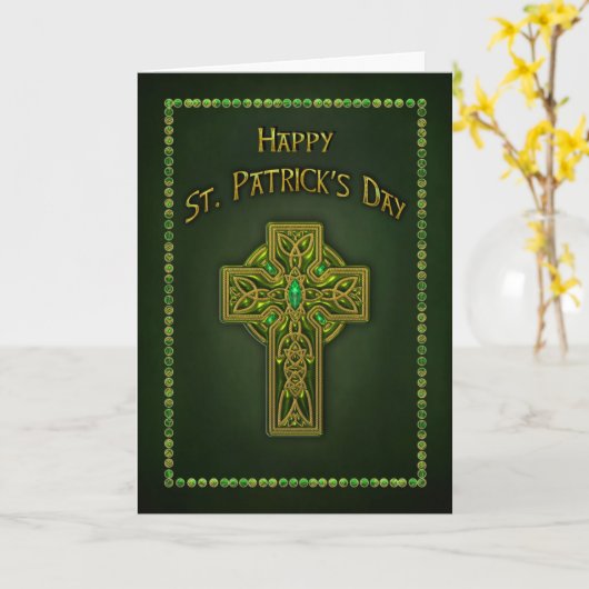 ST. DAG PATRICK - CELTIC CROSS KAART (Gele Bloem)