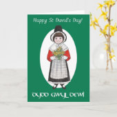 St David Dag, Wels Kostuum, Tweetalige Kaart (Gele Bloem)