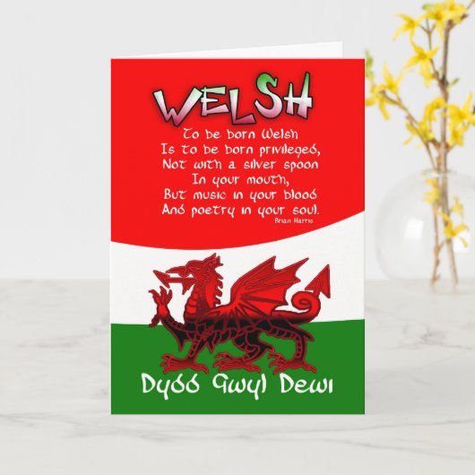 St. David de Kaart van de Dag met poëzie door (Gele Bloem)