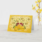 St.David het Wenskaart van de Dag met Gele Kaart (Gele Bloem)