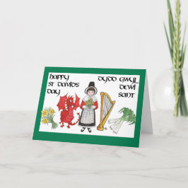St David het Wenskaart van de Dag: Tweetalig Kaart