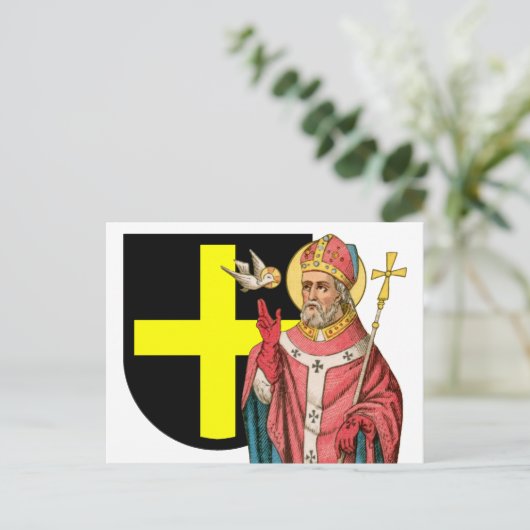 St. David of Wales (P 001) en Zijne Schildwacht Br Briefkaart (Staand voorkant)