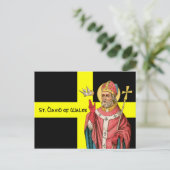 St. David of Wales (P 001) en Zijne Vlag Briefkaar Briefkaart (Staand voorkant)