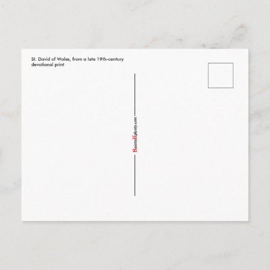 St. David of Wales (P 001) en Zijne vlag Briefkaart (Achterkant)