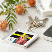 St. David of Wales (P 001) en Zijne vlag Sleutelhanger (Zijkant)