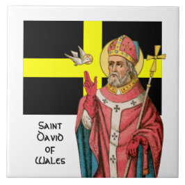 St. David of Wales (P 001) en Zijne vlag Tegeltje