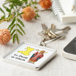 St. David of Wales (P 001) met overzicht Map Sleutelhanger