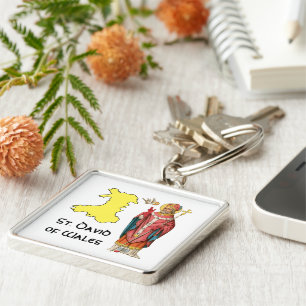 St. David of Wales (P 001) met overzicht Map Sleutelhanger