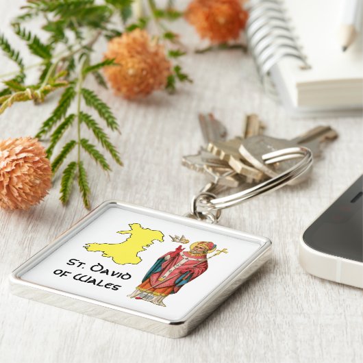 St. David of Wales (P 001) met overzicht Map Sleutelhanger (Zijkant)
