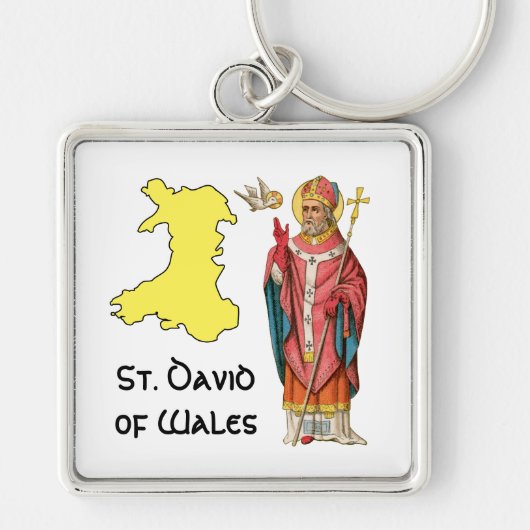 St. David of Wales (P 001) met overzicht Map Sleutelhanger (Voorkant)