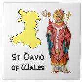St. David of Wales (P 001) met overzicht Map Tegeltje (Voorkant)