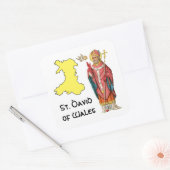 St. David of Wales (P 001) met overzicht Map Vierkante Sticker (Envelop)