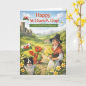 St David’s Day Card – Welsh Greeting Card Kaart (Gele Bloem)