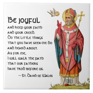 St. David van Wales (P001) met beroemd citaat Tegeltje