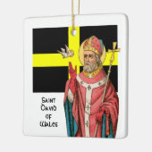 St. David van Wales (P 001), zijn vlag en prei Keramisch Ornament (Links)