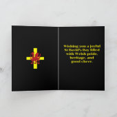 St Davids Cross And Welsh Dragon Heraldry Design Kaart (Binnen)