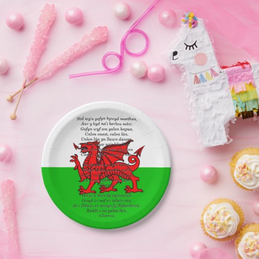 St Davids Dag Kerstmis Calon Lân 7" Papieren Bordje (Feest)