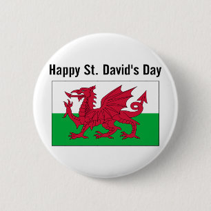 St. David's Day 2 Ronde Button 5,7 Cm