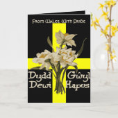St Davids Day Daffodils And Cross Kaart (Gele Bloem)