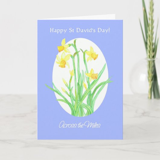 St David's Day Daffodils Card, Across the Miles Kaart (Voorkant)