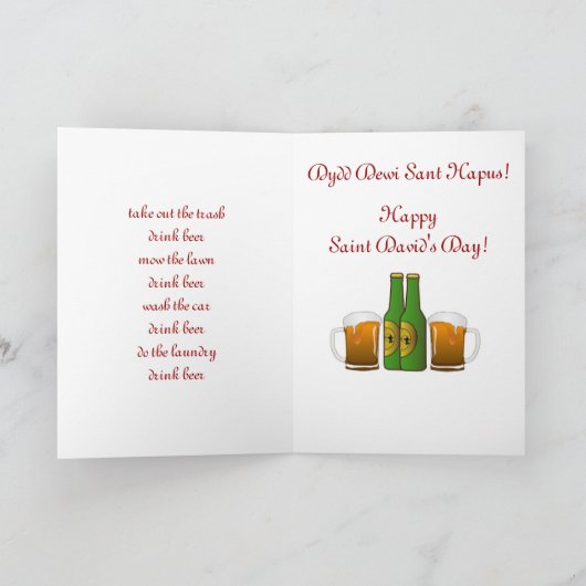 St. David's Day Groet Kaart (Binnen)
