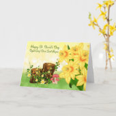 St. David's Day Groet met bos Planten en da Kaart (Gele Bloem)