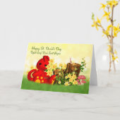 St. David's Day Groet Schattigee draak en narcisse Kaart (Gele Bloem)