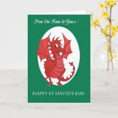 St David's Day Kaart, van ons huis: Red Dragon Kaart (Gele Bloem)