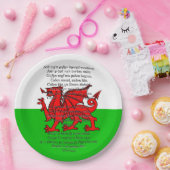 St Davids Day Kerstkalon Lân 9" Papieren Bordje (Feest)