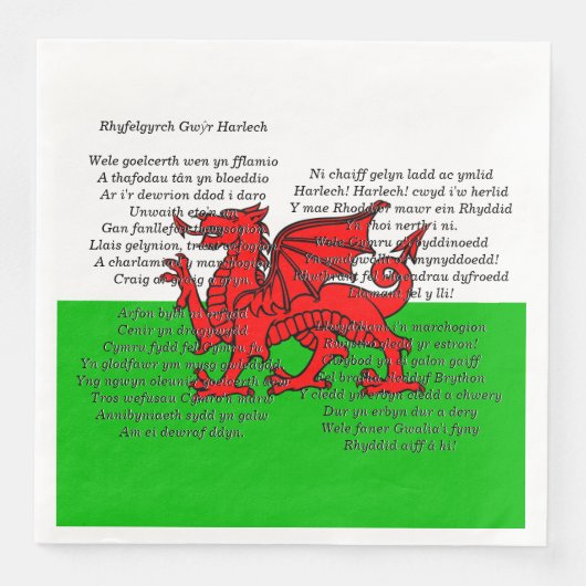 St Davids Day-kerstMannen van Harlech Servet (Voorkant)