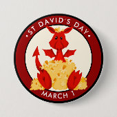 St. David's Day Ronde Button 7,6 Cm (Voorkant)
