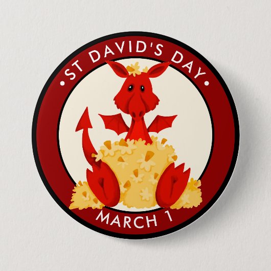 St. David's Day Ronde Button 7,6 Cm (Voorkant)