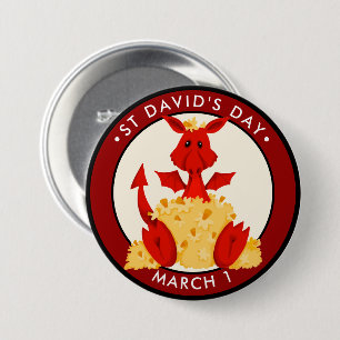 St. David's Day Ronde Button 7,6 Cm