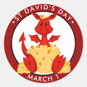 St. David's Day Ronde Sticker