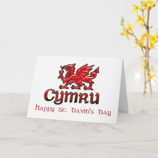 St. David's Day, Saint David, Ddydd Gwyl Dewi Sant Kaart (Gele Bloem)