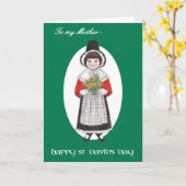 St David's Day, Welsh Costume, voor moeder Kaart (Gele Bloem)