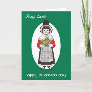 St David's Day, Welsh Costume, voor oom Kaart